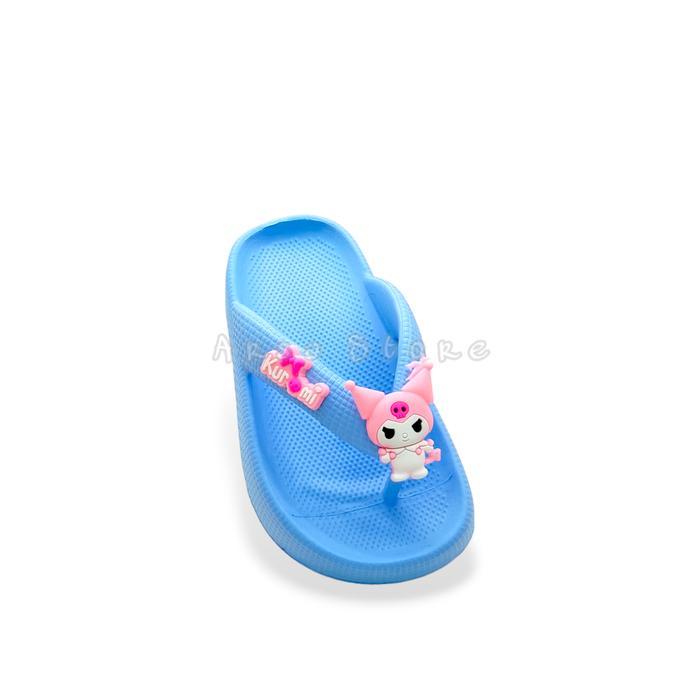 lb2x- Sendal Jepit Anak Perempuan Kuromi Umur 2 - 10 Tahun / Sandal Lucu Anak Cewek Anti