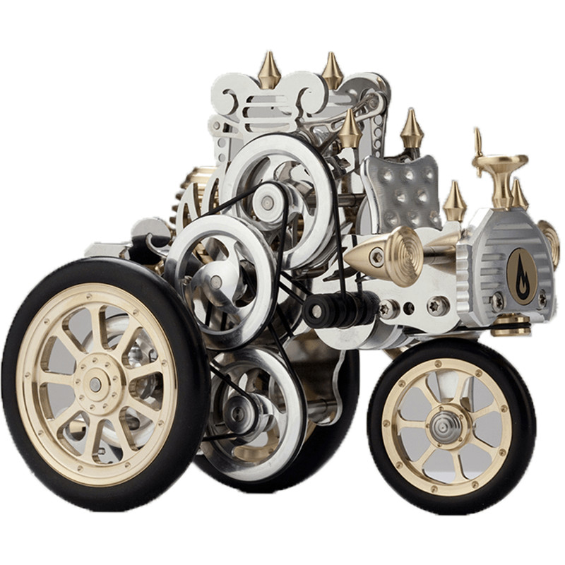 Stirling Engine Car Model Mini Engine Can Start Assembled Metal Mechanical Toy Model Kit