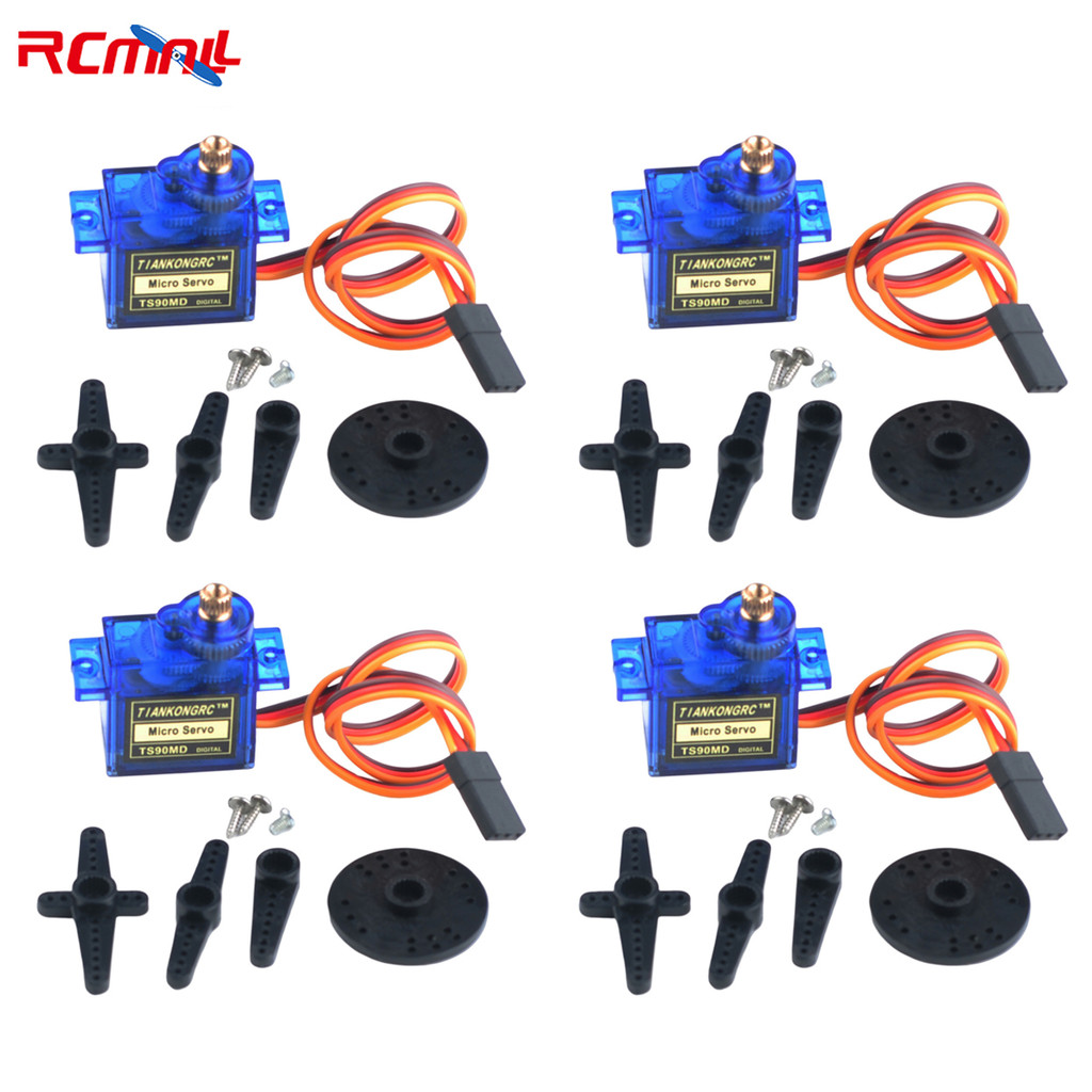 RCmall 4PCS TS90M/TS90MD Micro 9g Analog/Digital Servo Full Metal