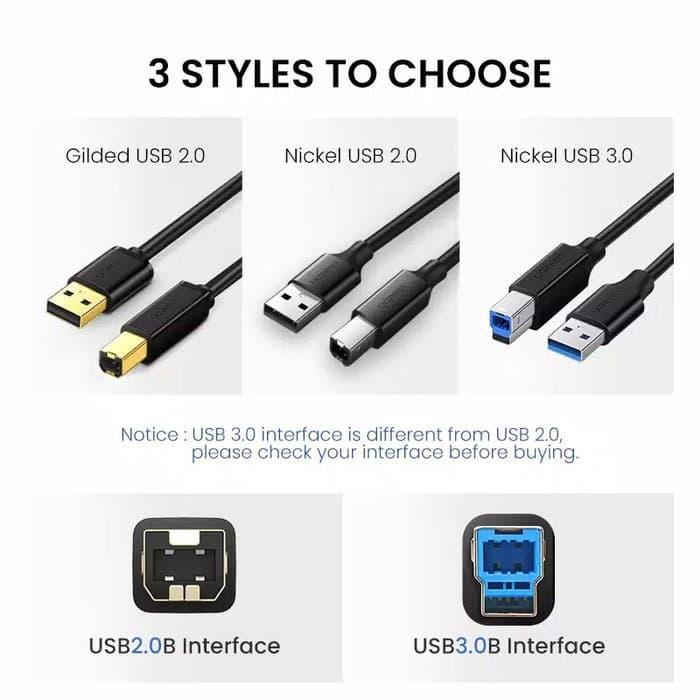 bgl0- Ugreen Kabel Usb 2.0 Male To B Printer Scanner Hp Canon Epson 5 Meter