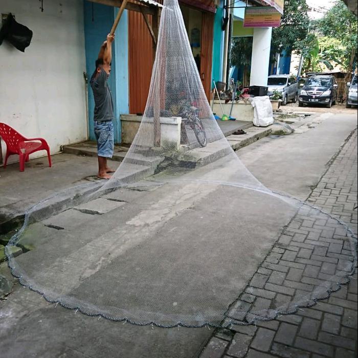 Jala ikan, jala lempar 3 meter bahan senar siap pakai, jala udang, jala sungai, jala kali