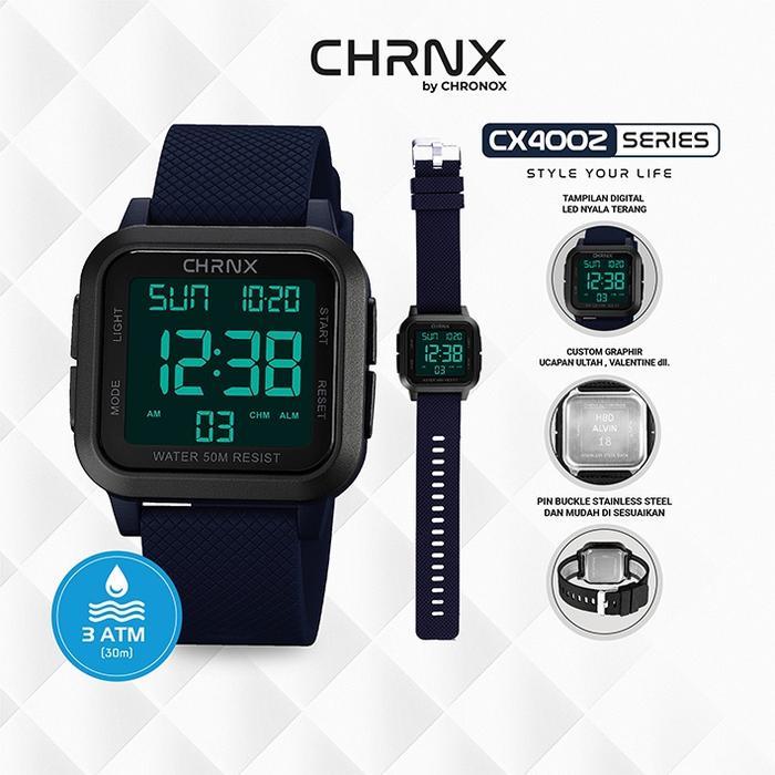 4ijp- Chrnx By Chronox Jam Tangan Digital Unisex Pria Wanita - Cx4002 Rubber Watches