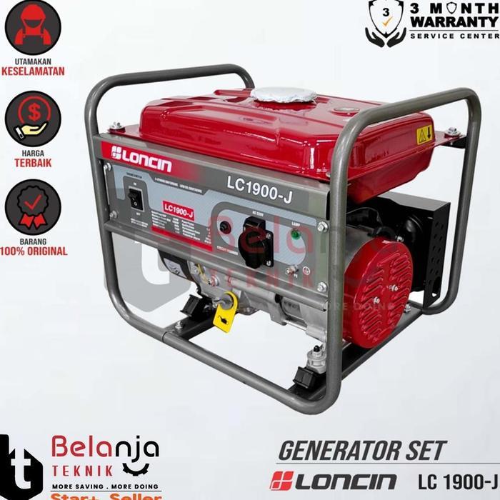 Loncin Generator Set Bensin LC 1900 J Recoil 1000 Watt Genset LC1900J