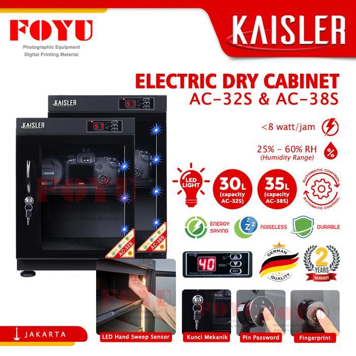 Dry Box Cabinet Lemari Kering Simpan Kamera Lensa 30L 35L Liter Kaisler AC-32S AC-38S Pin Password