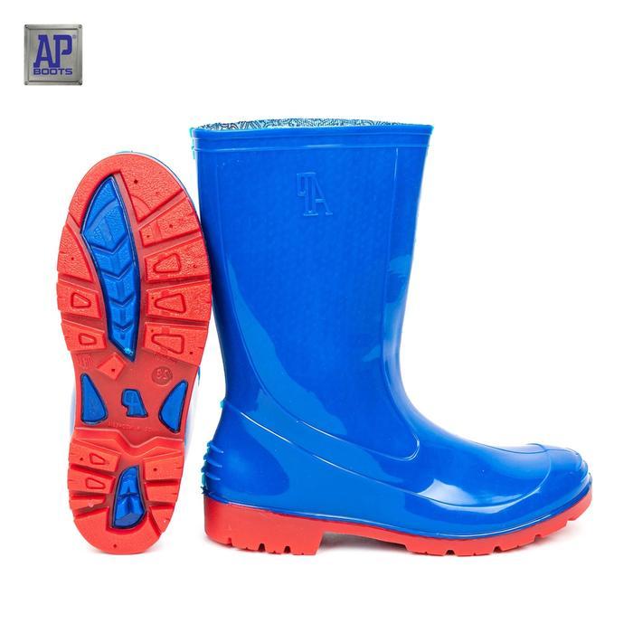 Sepatu Boot Anak Ap Boots 2001 Biru Merah - Sepatu Boot Karet Kids Fashion Original