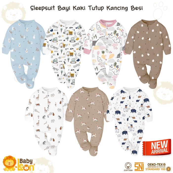 Baby Leon Sleepsuit Bayi Jumpsuit Bayi Kaki Tutup Lengan Panjang Gy-052 Original