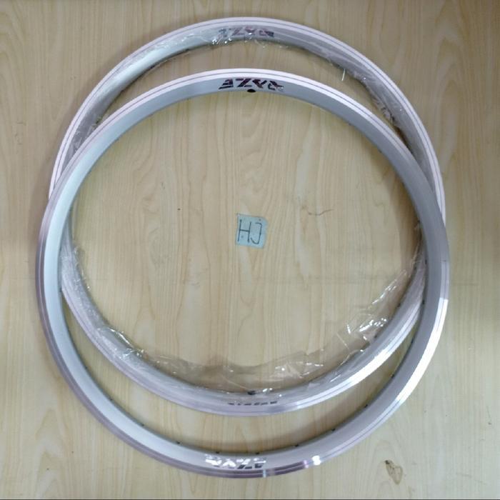 RIMS VELG RAZE F325 AL 20+ 451 20X1-3/8 24 MM 28H DOUBLE WALL CNC U BRAKE V BRAKE SELI MINION SILVER