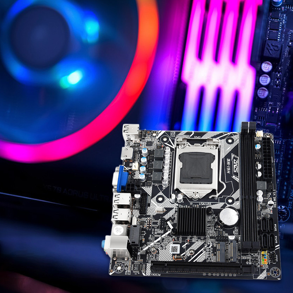 H61-ME Motherboard Mini ITX LGA 1155 mendukung NVME M.2 + WIFI_M.2 port VGA SATA2.0 H61 Placa Mae 11
