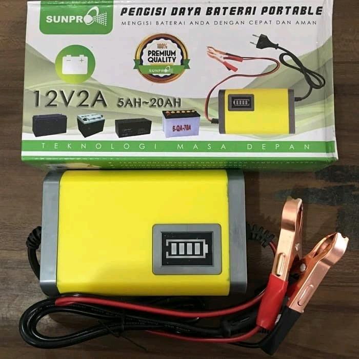 Sunpro Pengisi Daya Baterai Portable 12V 2A