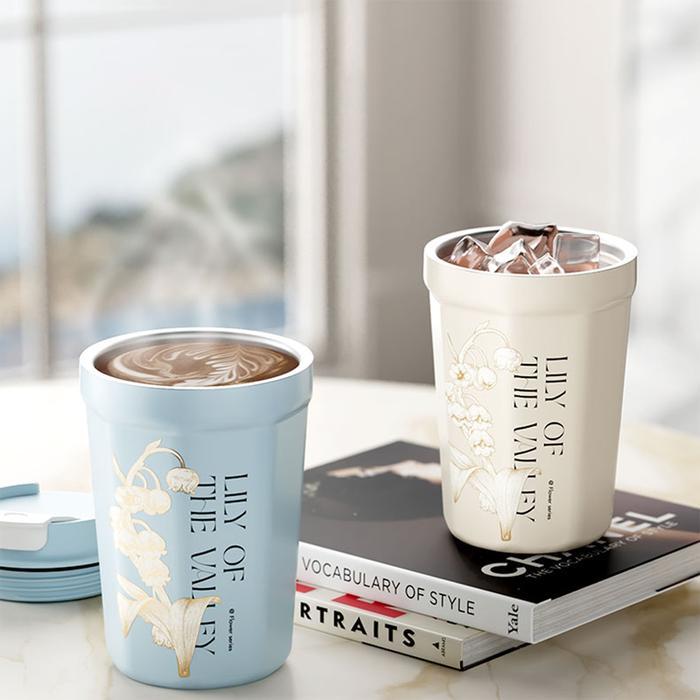 Germ K32 Vacuum Termos Cup S31603 Baja Tahan Karat Portabel With Liontin Dekoratif 390Ml Cangkir