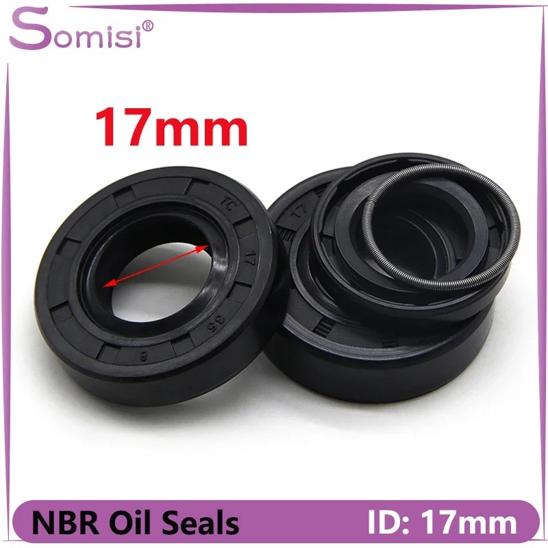 2/5pcs ID 17mm NBR Oil Seal NBR Oil Seal TC-17*25/27/28/30/32/35/40/45/47*5/7/8/10mm Nitrile Rubber