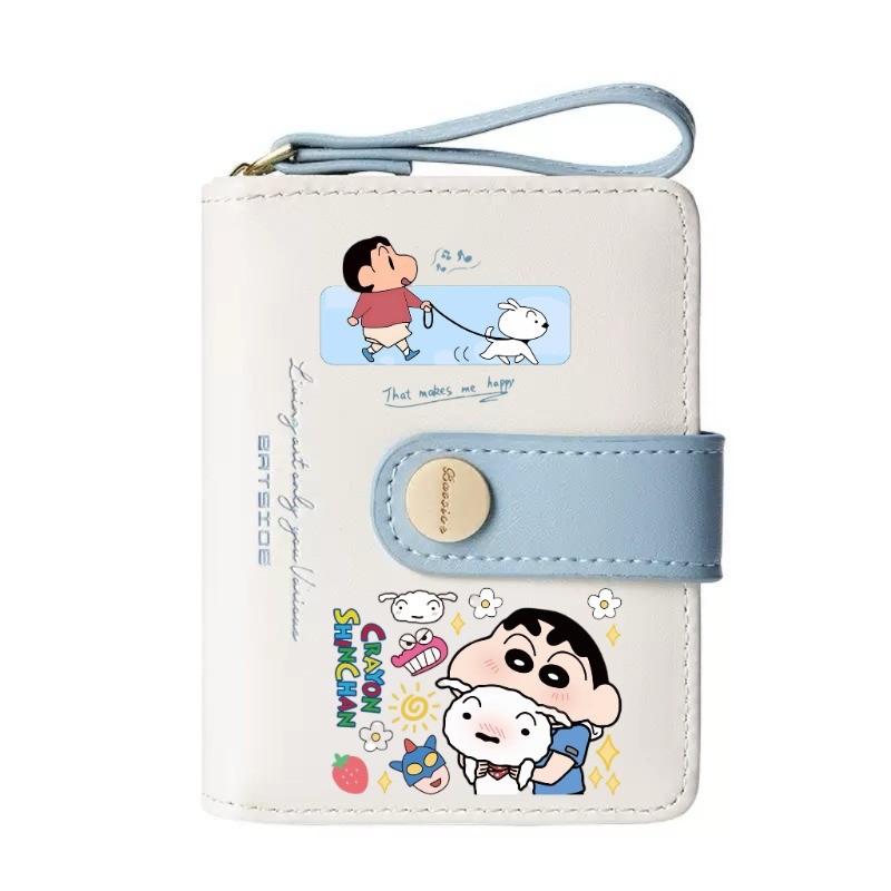 Crayon Shinchan Cute Cartoon Ins Style Girls Gift Zipper Mini Wallet Card Holder High Quality Ladies