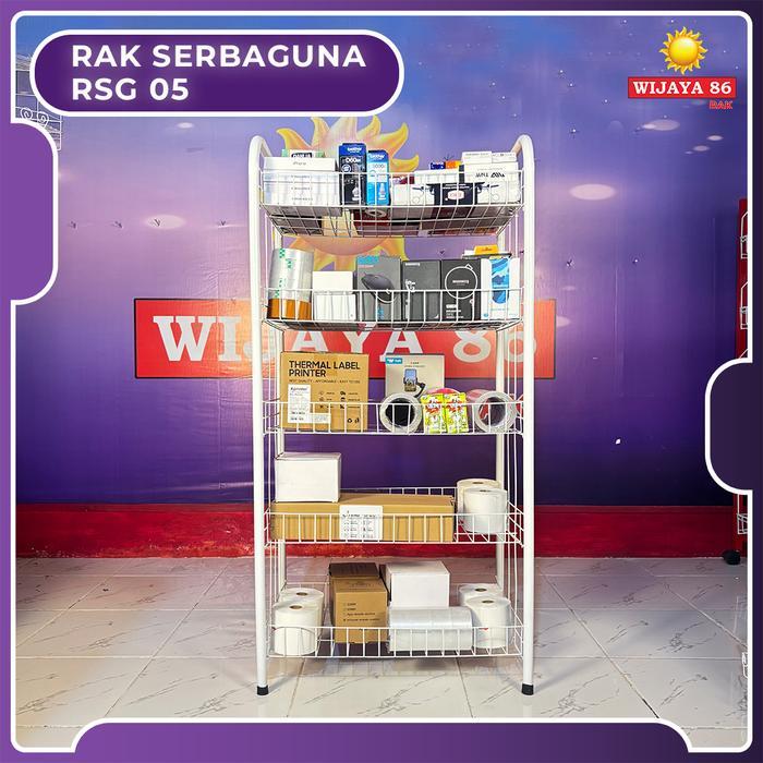 RAK SERBAGUNA RSG 05SERBAGUNA SUSUN 5 RAK DAGANG RAK DISPLAY RAK DAPUR RAK SALON