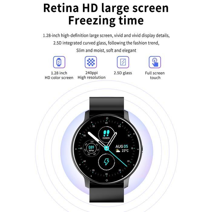 LIGE JAM TANGAN PINTAR PRIA LAYAR BULAT HD SENTUH PENUH PANGGILAN BLUETOOTH GELANG OLAHRAGA