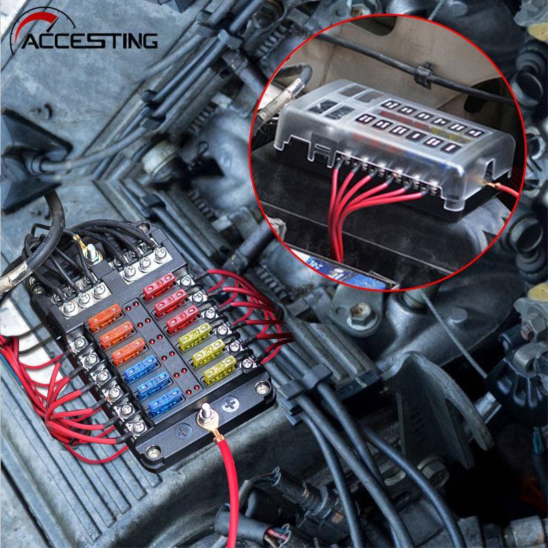 Car Fuse Holder Box 12 Way 6 Way Blade Fuse Block Car Marine Auto