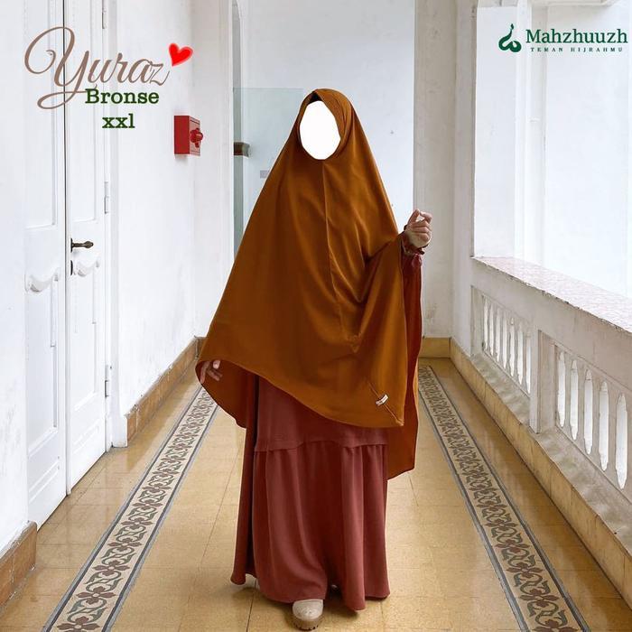 Yuraz Pad Anthem Khimar Cutting V Kerudung Bergo Wolfis Premium Mahzhuuzh Khimar Panjang Syari