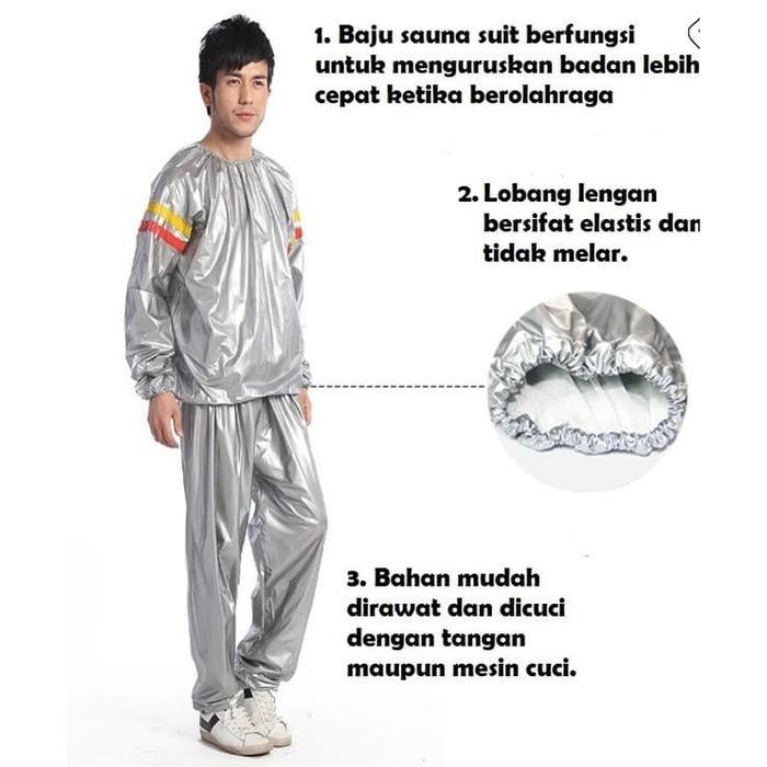 Set Sauna/Stelan Baju Dan Celana Olahraga/Jaket Sauna Pembakar Lemak