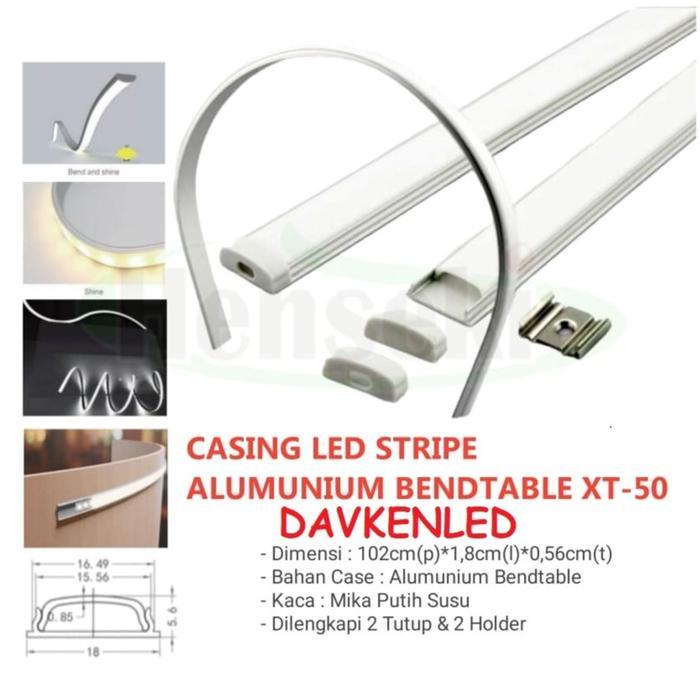 Casing Lampu LED Strip Aluminium/Housing Lampu LED Strip Fleksibel