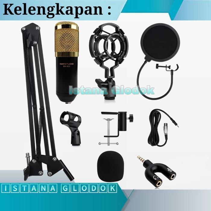 Tntgmusic- Paket Recording Smule Mic Condenser Bm800 Original Taffware Full Set