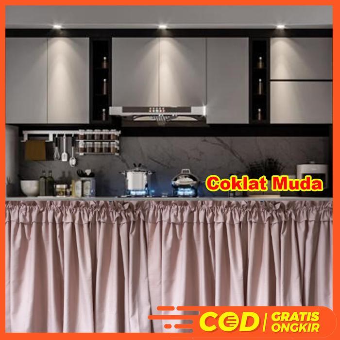 New Gorden Gordyn Horden Hordeng Tirai Kolong Bawah Kompor Dapur Polos
