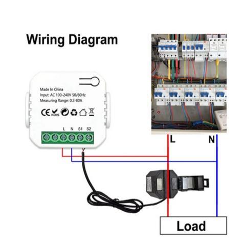 KWH METER WIFI AC METER WATT METER WATTMETER 80A 220V 16KW TUYA