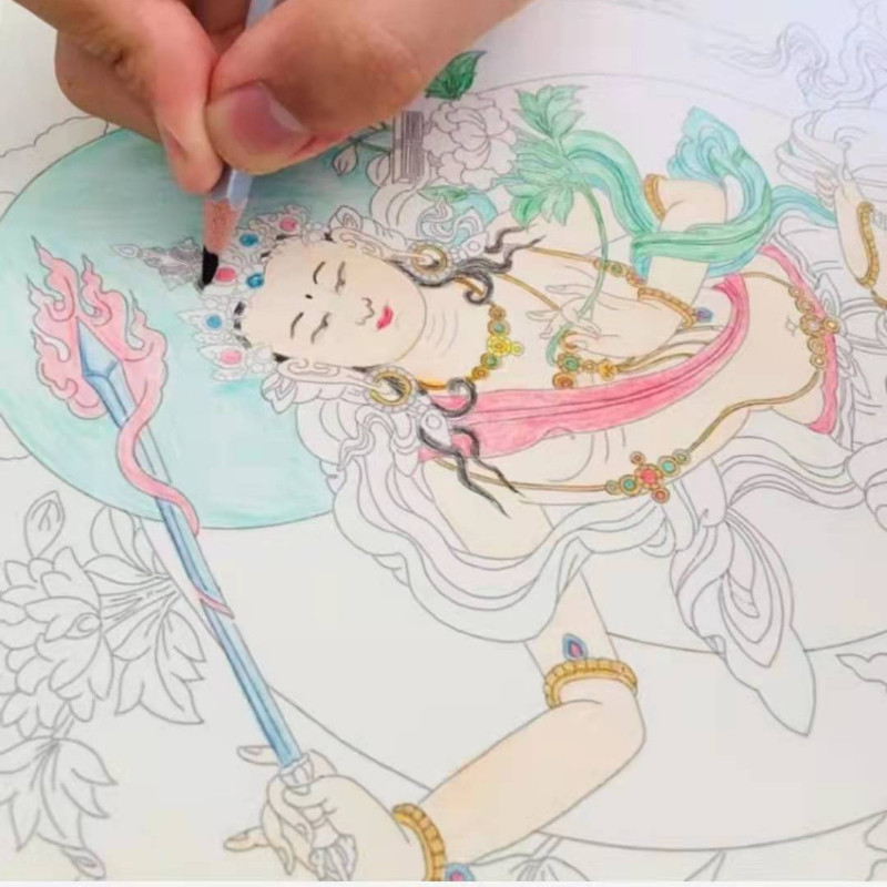 Meticulous Painting Manuscript Line Drawing Traditional Chinese Line Draft Painting Paper Flower Bir