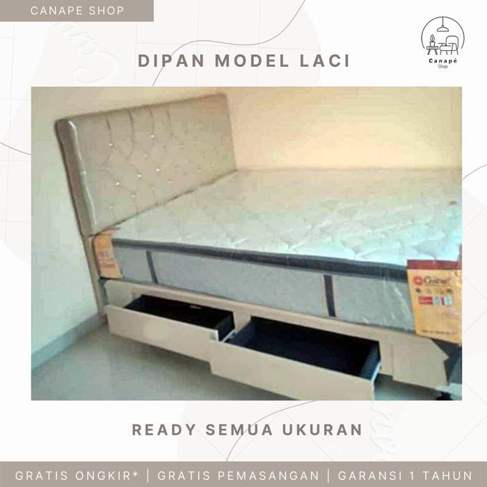 Dipan Kasur 120X200 Ranjang Tempat Tidur Nimalis Divan Sandaran Laci Model Wajik Gratis Ongkir