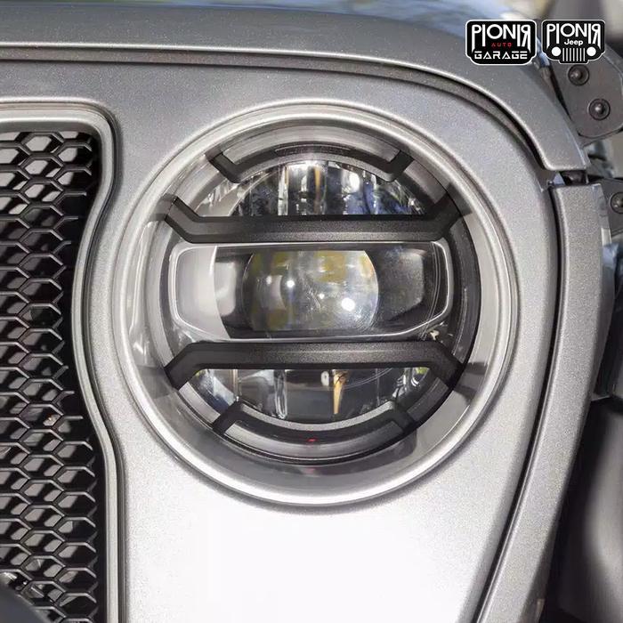 Pelindung Lampu Depan Jeep Wrangler JL Headlamp Guard Jeep JL Head Lamp Guard Elite Jeep JL