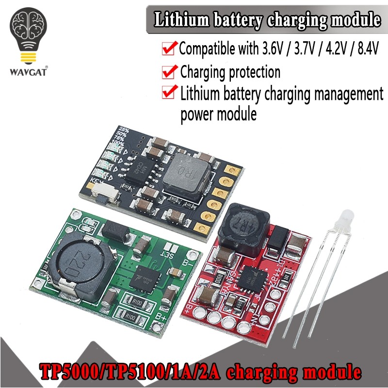 Tp5100 Charging Management Power Supply Module Board Tp5000 1A 2A Compatible With 4.2V 8.4V Single