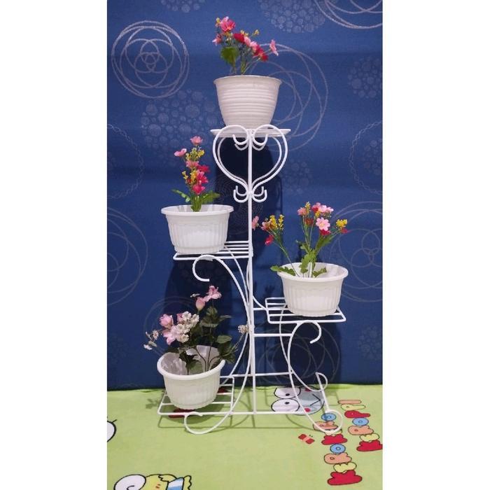 Rak Pot Bunga 4 Tingkat/Standing Pot Besi Original