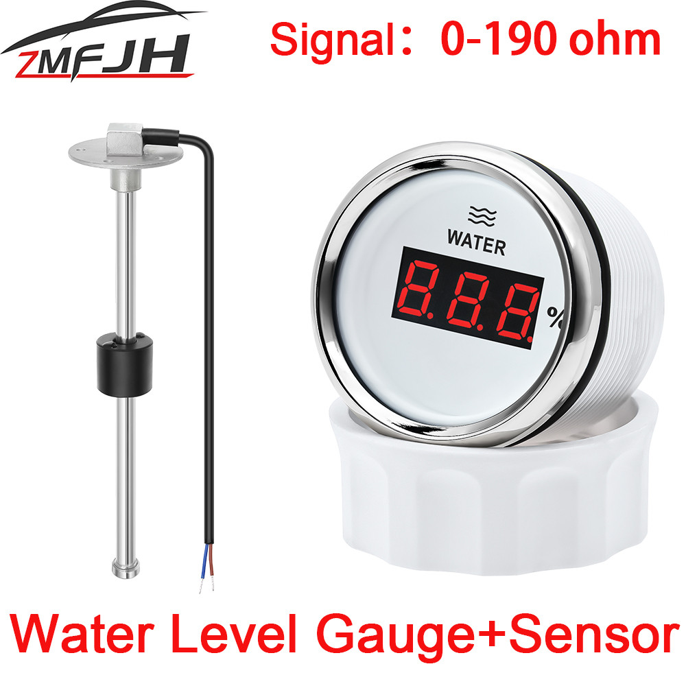 Digital Water Level Gauge With 100-500Mm Water Level Sensor 0-190Ohm 52Mm Water Level Meter With Red