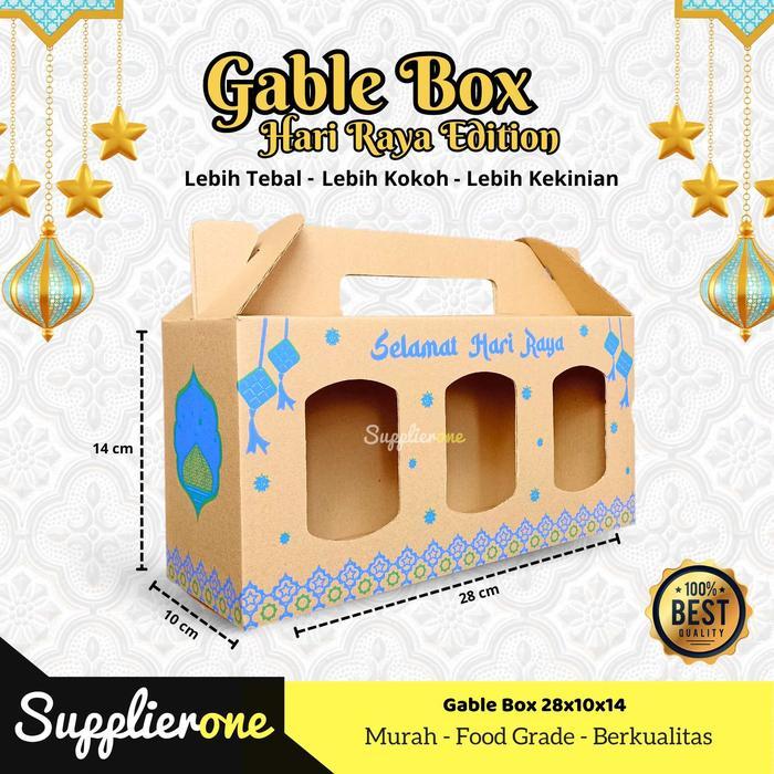 KIRIMCepAt- Gable Box 28,5X10X14 Motif Ramadhan Isi 25 / Dus Souvenir / Gable Box Kraft