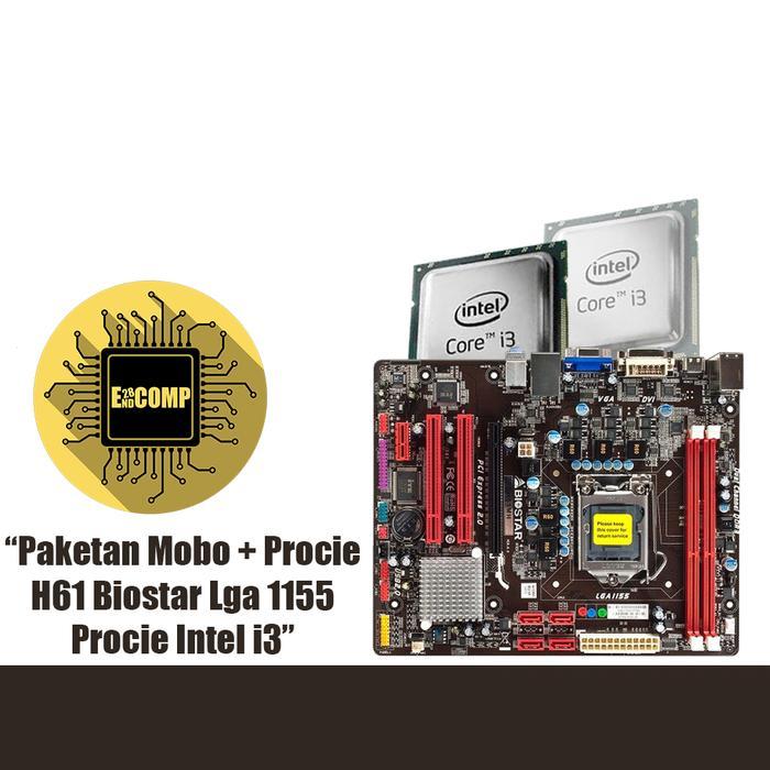 PAKETAN MOTHERBOARD BIOSTAR H61 + PROCESSOR INTEL CORE i3