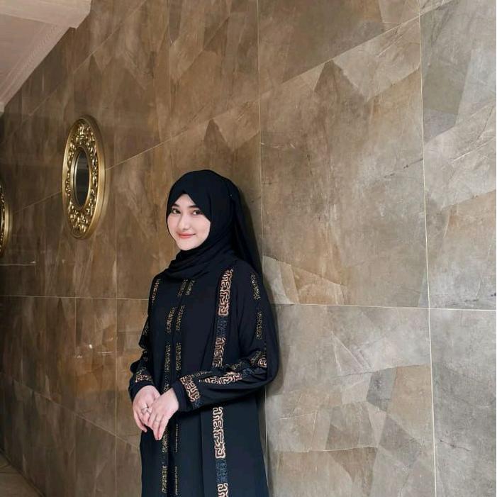 Gamis Abaya Turkey Aulia Bordir Hitam Kombinasi