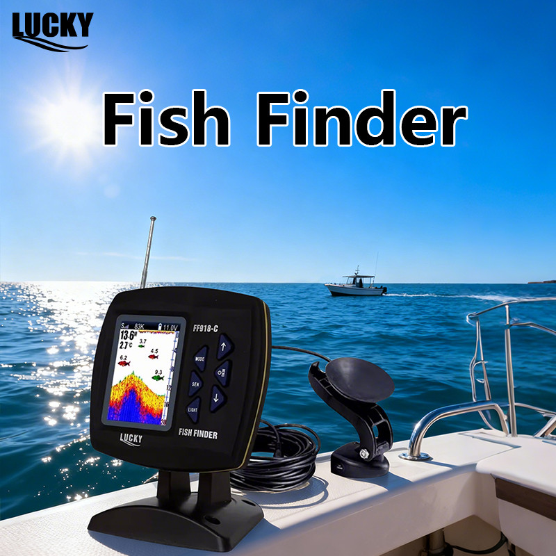 LUCKY FF918-C100DS Dual Frequency Fish Finder with LCD & Camera - 100m/328ft Wired Sonar for