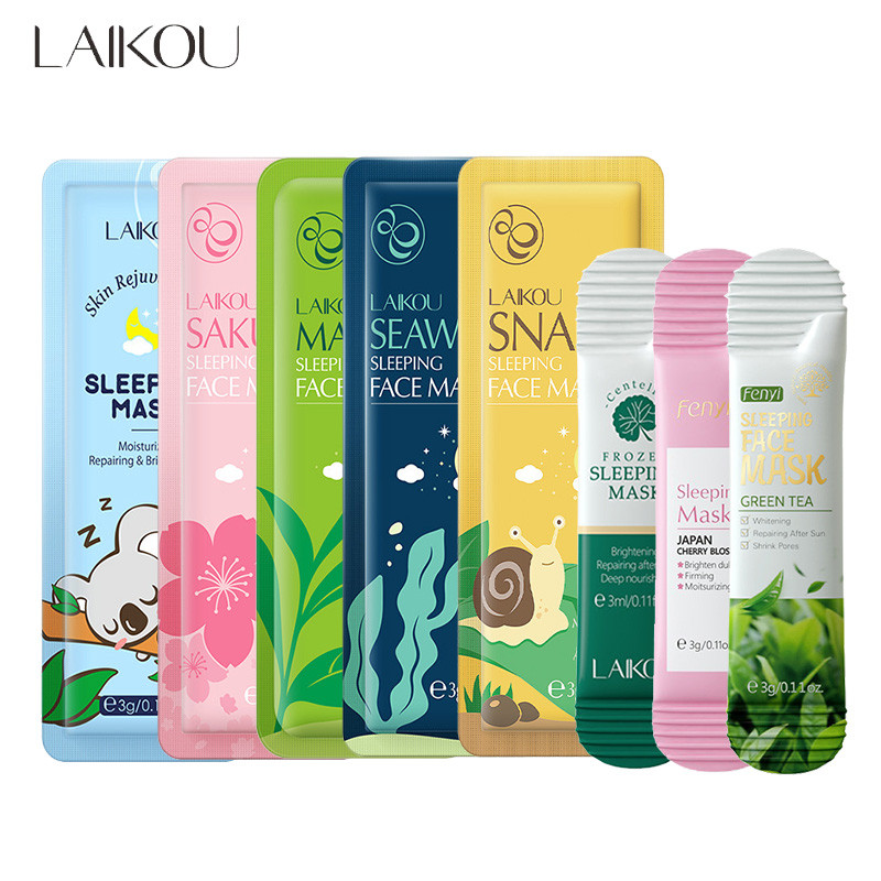 8Pcs Laikou Moisturizing Facial Mask Hydrating Sleeping Face Sheet Masks Face Mask Beauty Korean