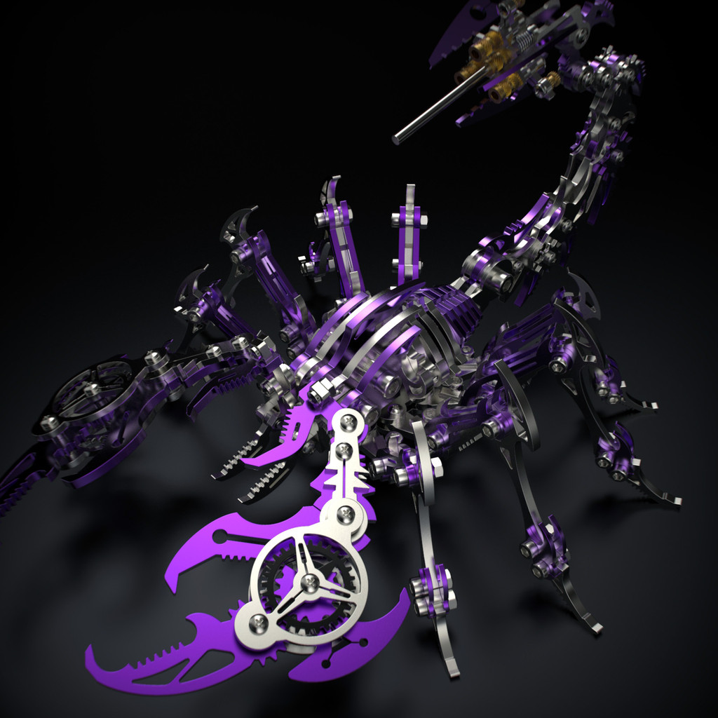 Colorful Scorpion King 3D Metal Puzzle Toys Assembly Decoration Educational Puzzle DIY Assemble Adul