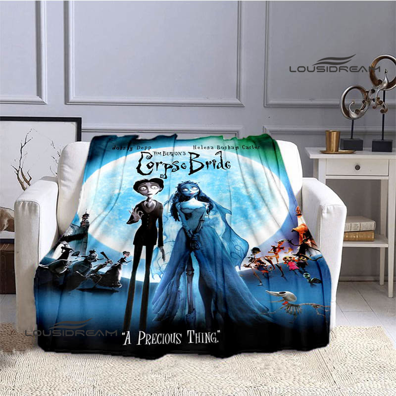 Corpse Bride Tim Burton Print Blanket Kids Warm Blanket Flannel Soft Cozy Blanket Sofa Bed Car Must-