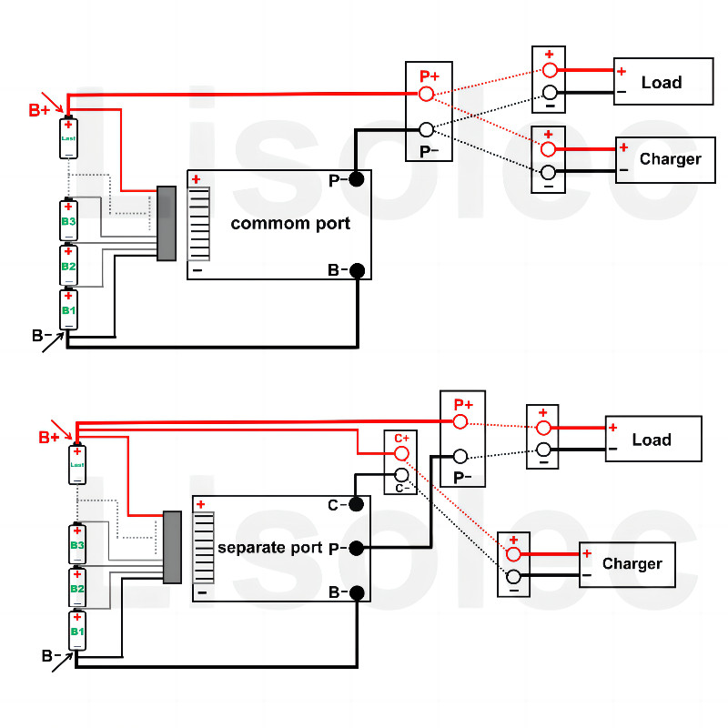 12V 24V BMS with Cell Balance NTC Li-ion 3S 4S 6S 7S Lifepo4 6S 4S 8S 18650 32650 Battery Charge Dis