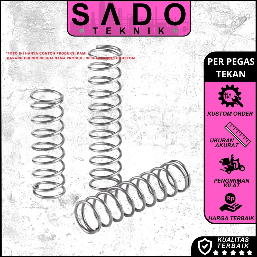 Per Pegas Tekan Od 10,5mm Id 9,1mm Kawat 0,7mm Panjang 1meter Stainless