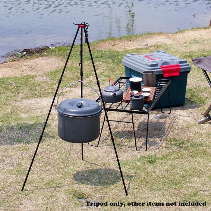 Camping Bonfire Tripod Portable Triangle Support Camping Bonfire Frame Picnic Campfire Cooking Pot