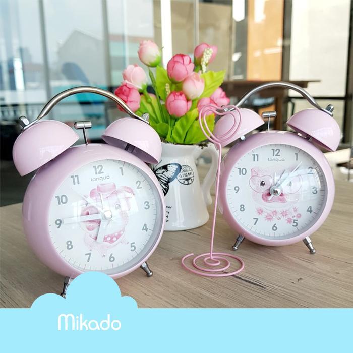 Mikado Jam Meja / Jam Weker Pig Metal LG-30422 Pink