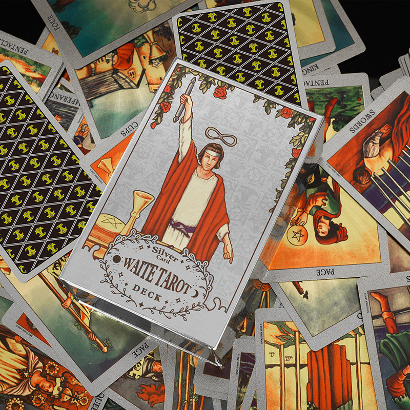 The Golden/Silver Waite Tarot Card 78 Sheet Full English High Quality Tarot Deck Board Game Cards fo