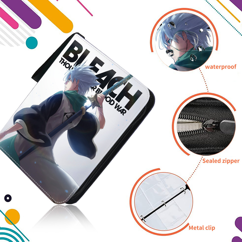 Bleach Card Binder 9 Pocket Trading Card Holder Anime Card Binder  Collector with 50 inner Pages Zip