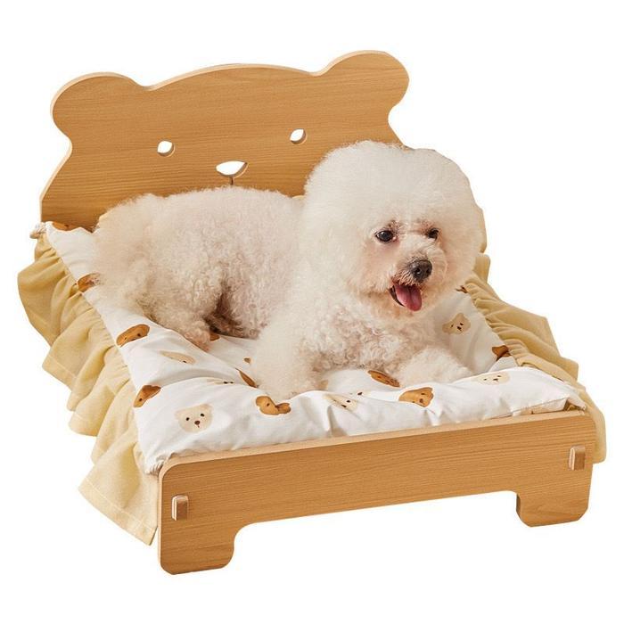 Miaw Ranjang Kucing Dipan Tempat Tidur Kayu Besar Hammock Pet Cat Terbuat Dari Kayu Pinus Jati