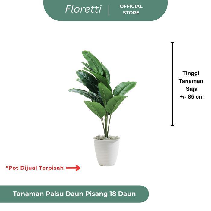 Floretti Pohon Daun Pisang 18 Daun Cabang Artificial Tanaman Palsu