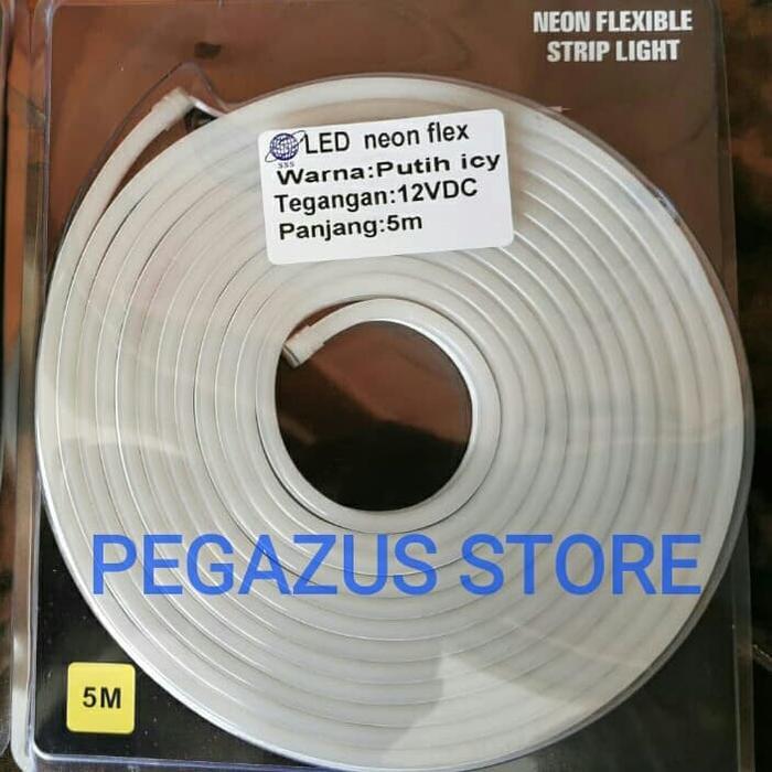 Lampu Neon Led Strip Flexible Strip Light 12V 12 Volt Putih White 5M