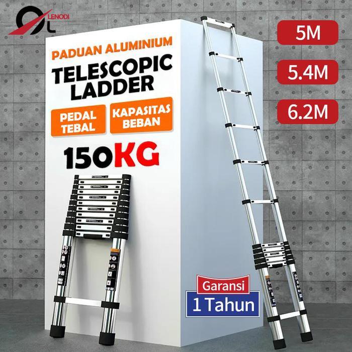 Aluminium Alloy Tangga Teleskopik 3.8/5/5.4M Double Telescopic Tangga Promo Premium