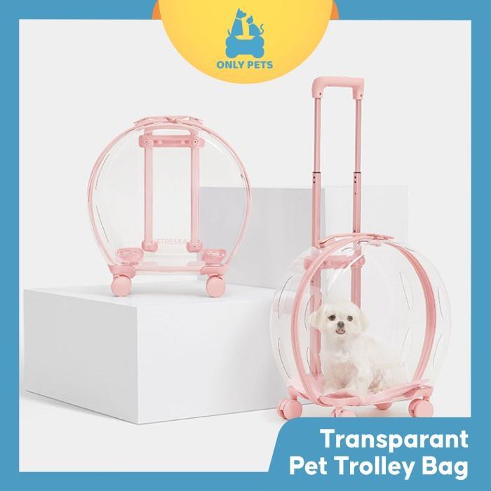 ONLY PETS Tas Koper Dorong Anjing Kucing Transparan Premium 4 roda