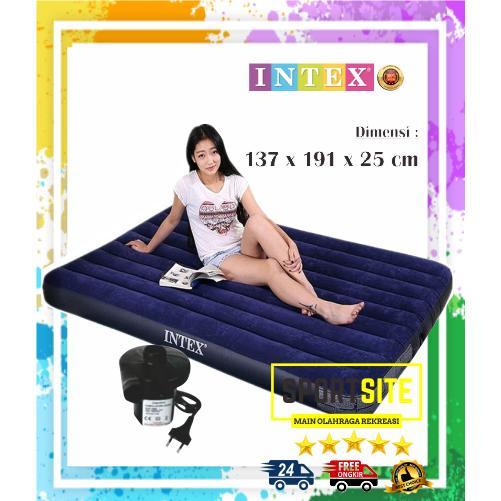 IFY (IMPORT) INTEX DURA BEAM DOUBLE FIBER MATRAS. KASUR RANJANG ANGIN POMPA TIUP TERMURAH TERLARIS